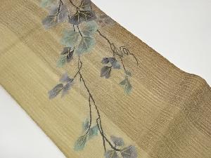 リサイクル　すくい織蔦模様織出し夏用袋帯